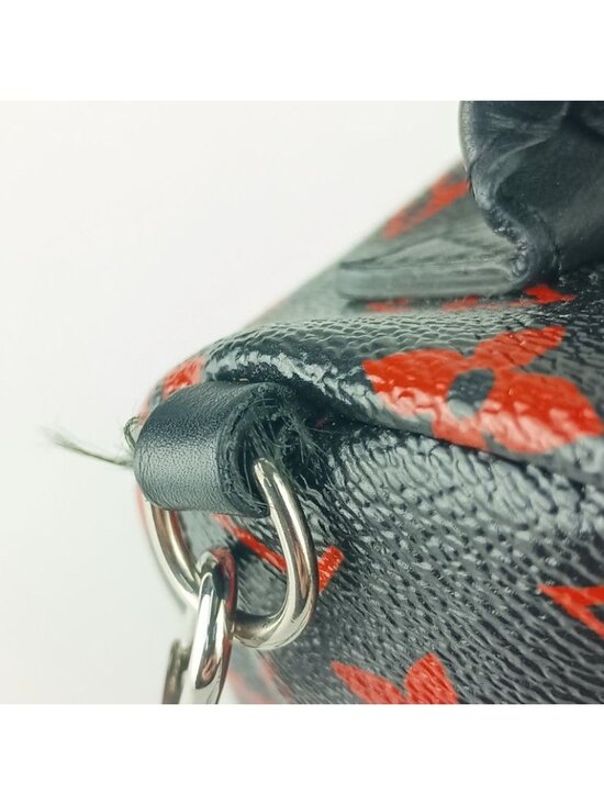 Louis Vuitton Backpack Palm Springs Mini Black Red Monogram Enfrarge Silver main image 8